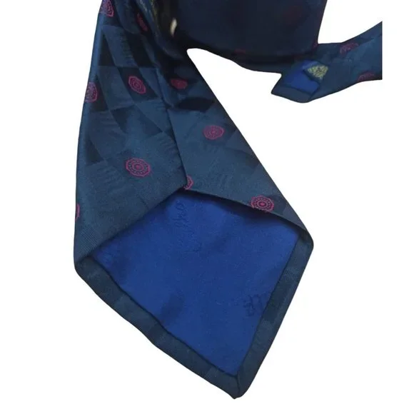 SULKA Blue Geometric Silk Tie FRANCE 58/ 3.4 EC